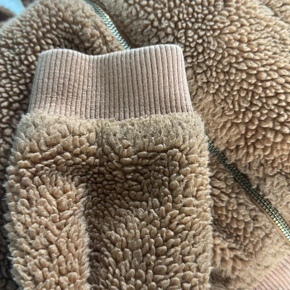 GAP Kids Large Camel Color Sherpa Style Zip Up Jacket